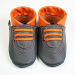 Sneaker in 2farbig grau-orange