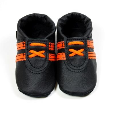 Krabbelschuhe Sneaker in schwarz-orange